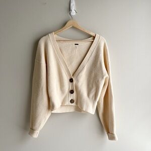 Free People Cream Neutral Cardigan Sweater Size Small
